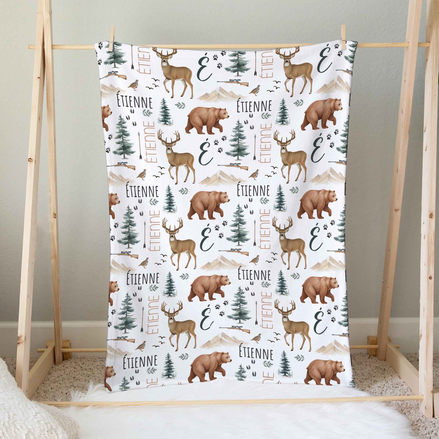 Doudou en minky | Partie de chasse prénom répétitif