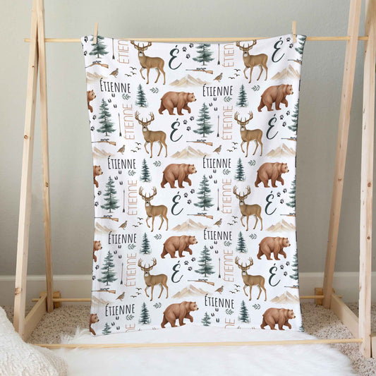 Doudou en minky | Partie de chasse prénom répétitif