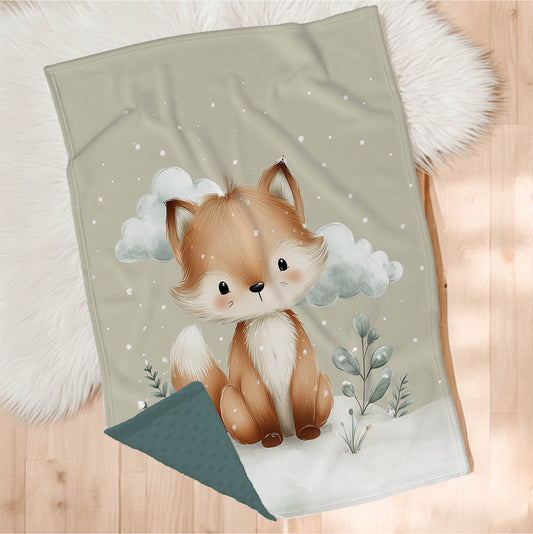 Couverture en minky | Petit Renard Boréal