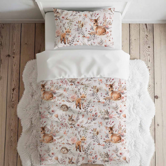 Literie pour lit simple | Forêt Rosée Gros motif