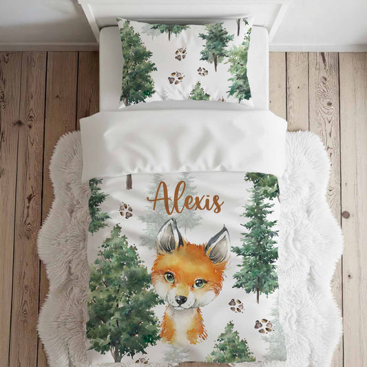 Literie pour lit simple personnalisée | Animal et Arbres