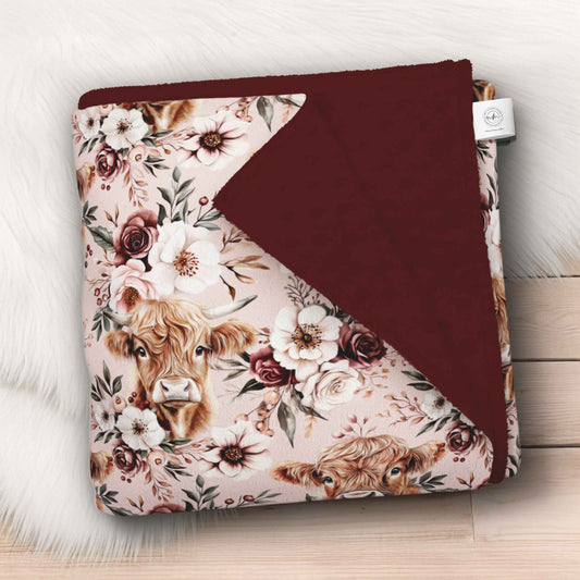 Couverture en minky | Vaches Mille et une fleurs