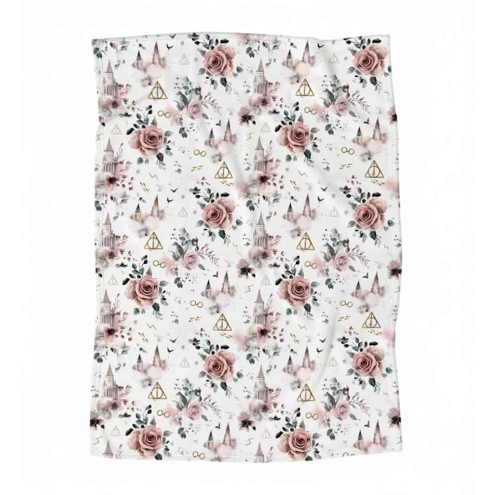 Couverture en minky | Roses magiques