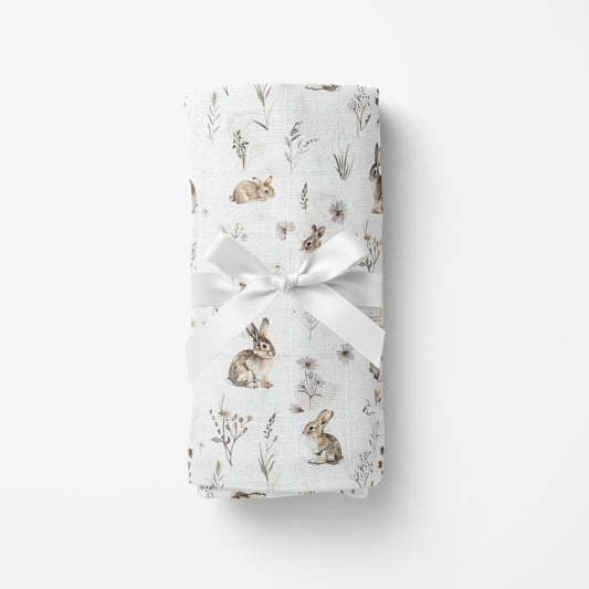 Couverture en mousseline de bambou | Lapins des Bois