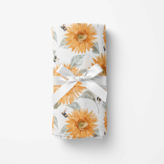 Couverture en mousseline de bambou | Tournesols géants