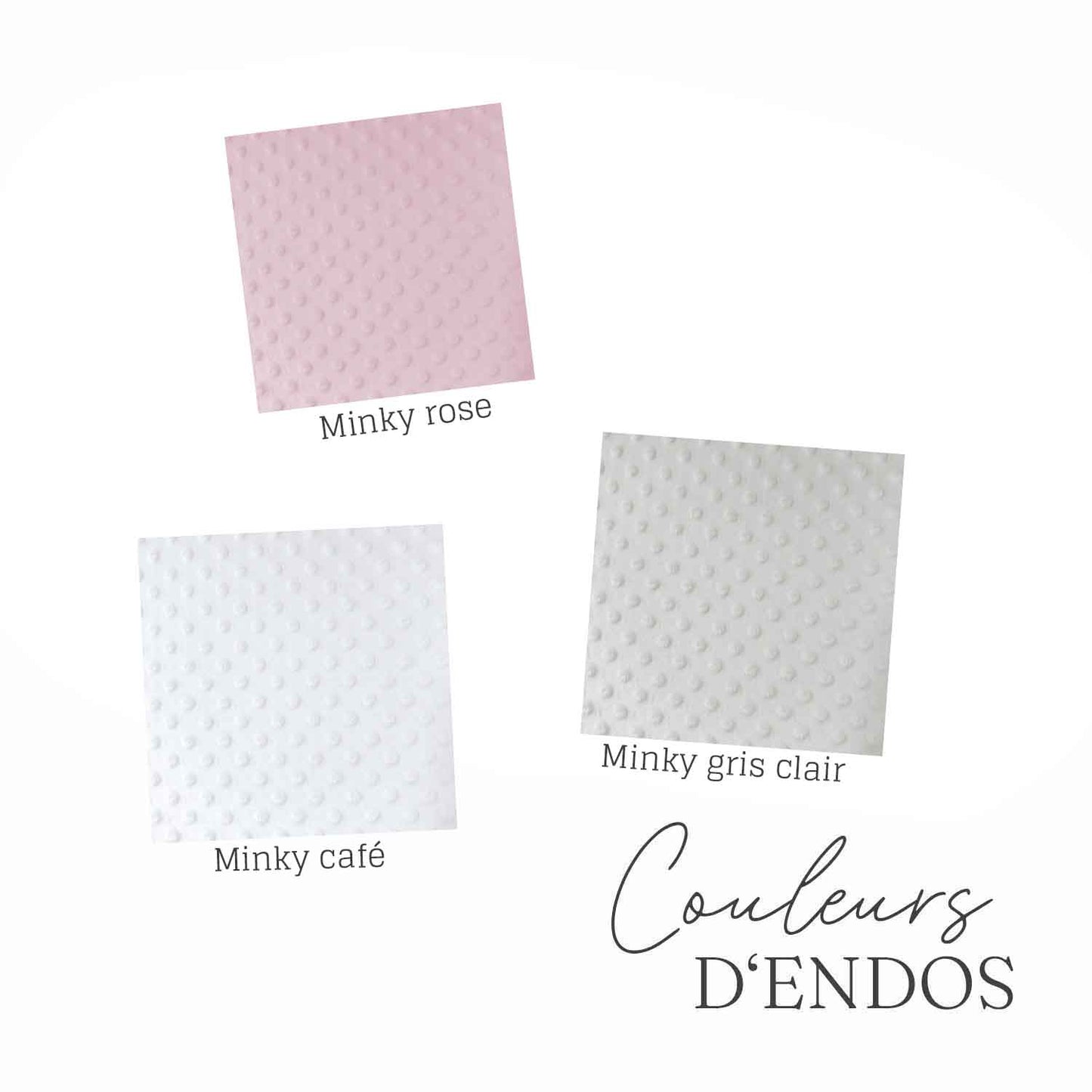 Doudou en minky | Fleurs grises