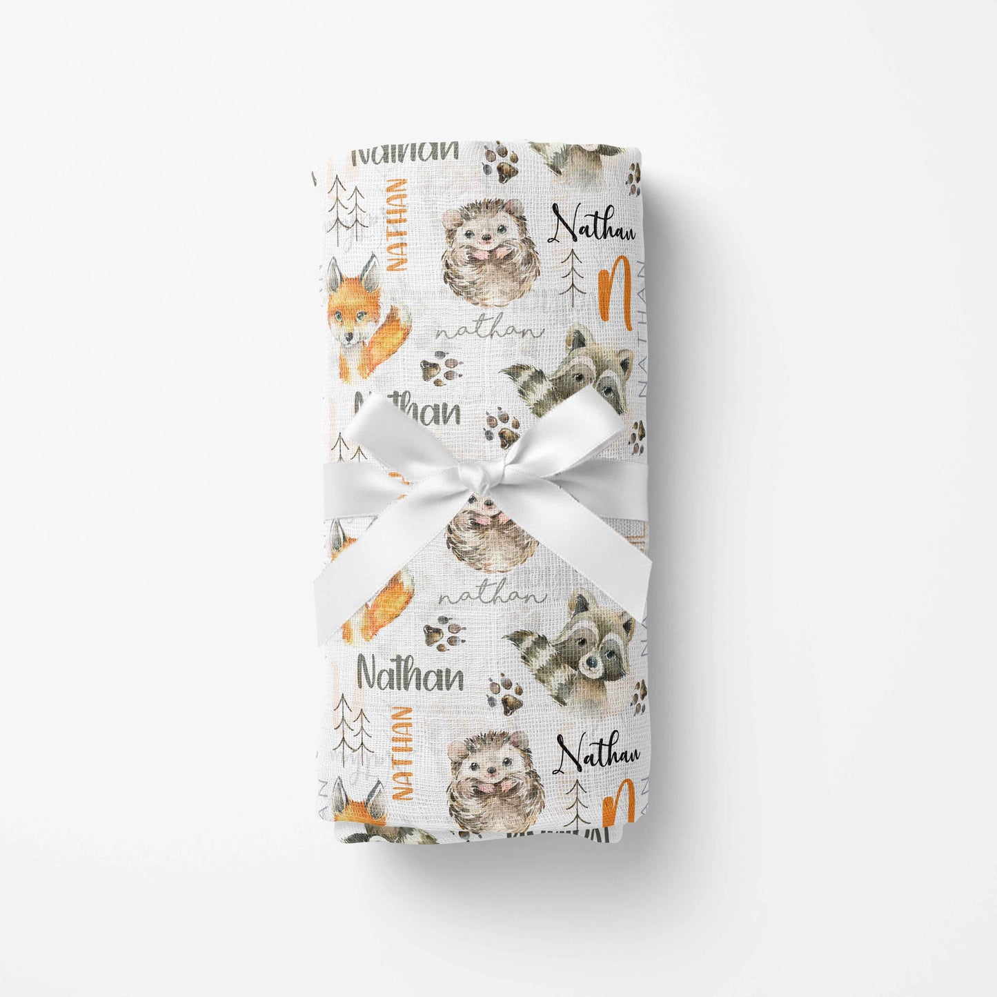 Couverture en mousseline de bambou | Amis des bois prénom répétitif