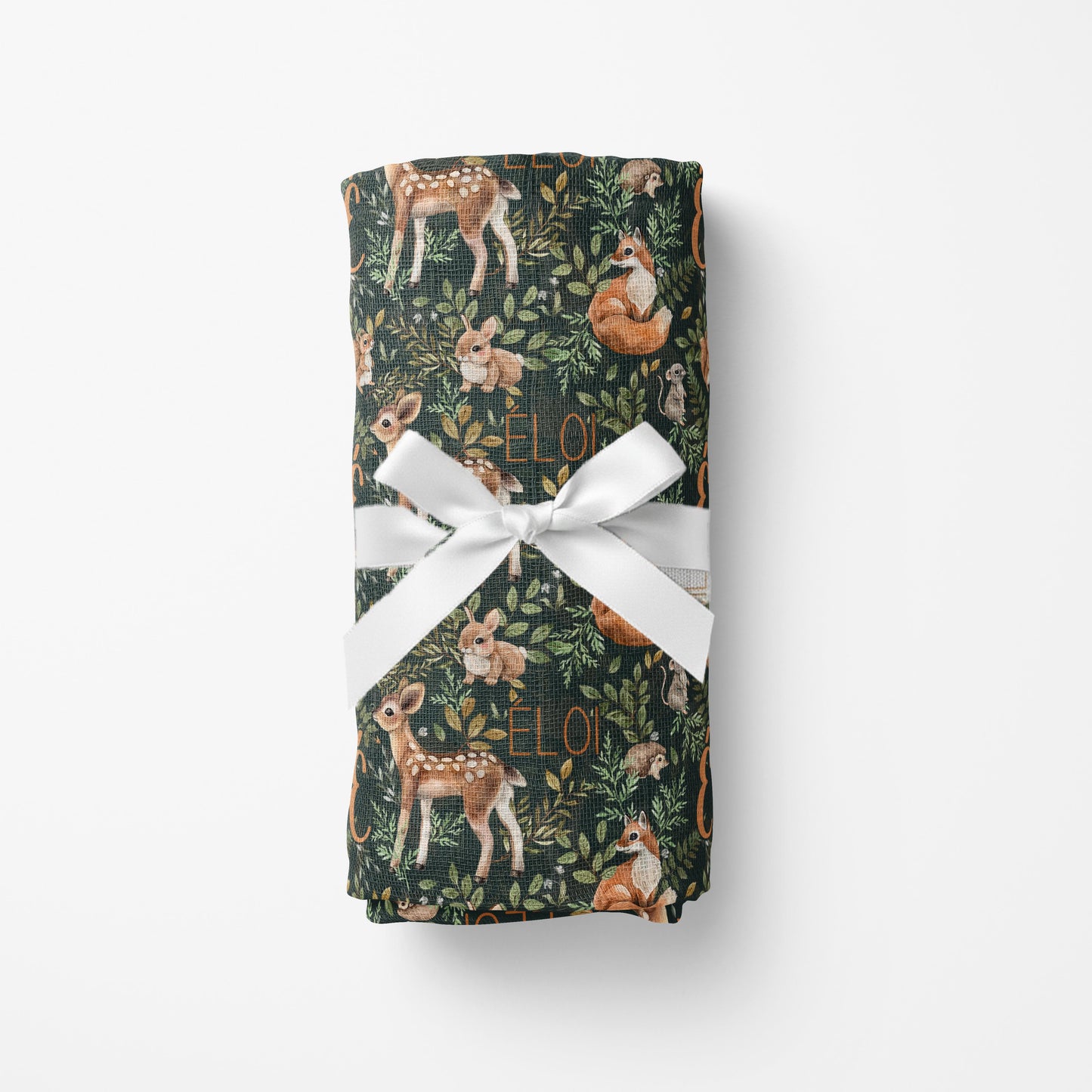 Couverture en mousseline de bambou | Forêt enchantée prénom répétitif