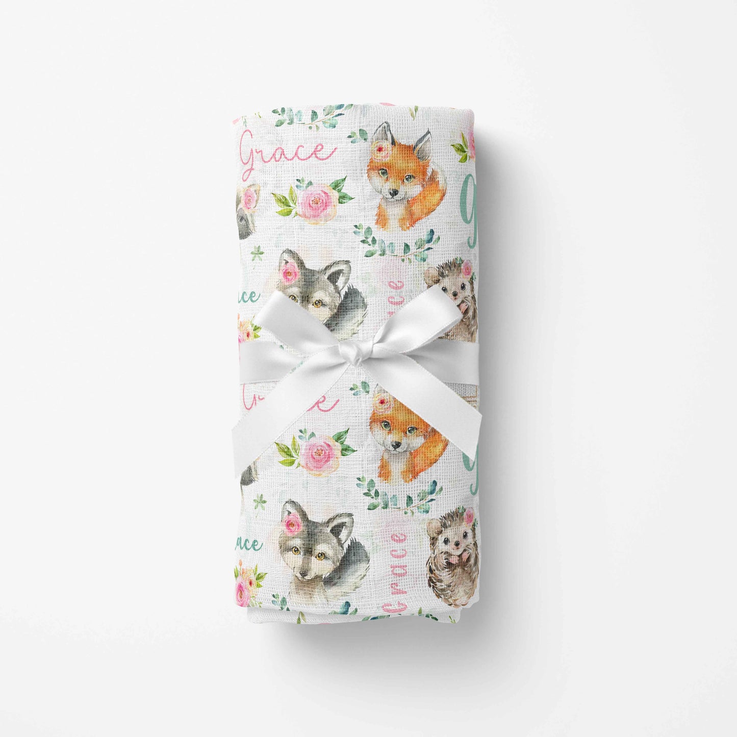 Couverture en mousseline de bambou | Amies des Bois fleuris prénom répétitif