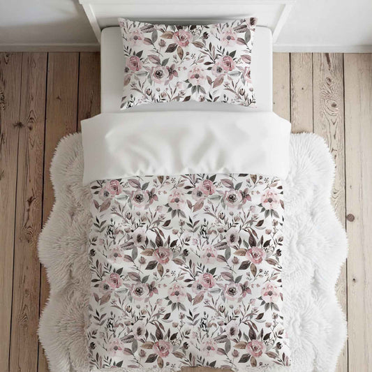 Literie pour lit simple | Fleuri blush pink