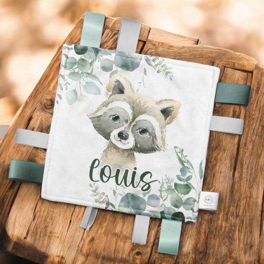 Doudou-étiquettes personnalisée |  Animal au choix | Eucalyptus Vert