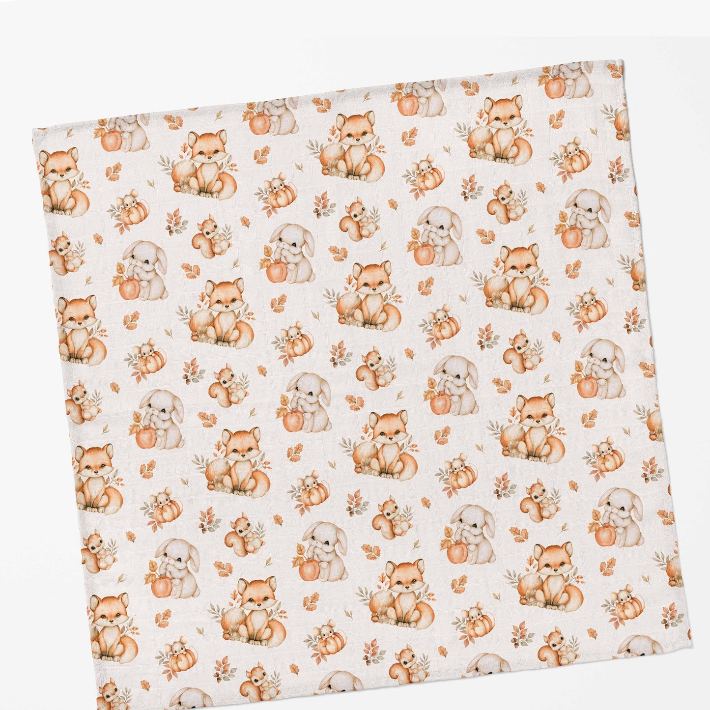 Couverture en mousseline de bambou | Petits animaux d'automne