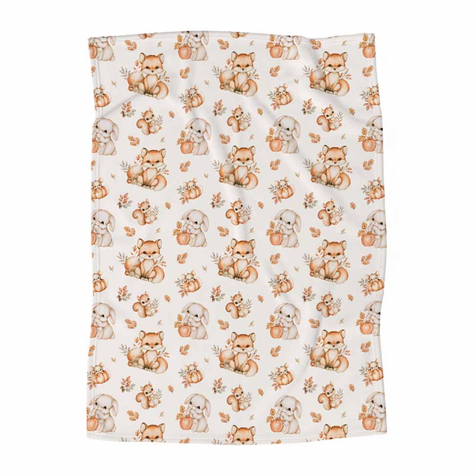 Couverture en minky | Petits animaux d'automne