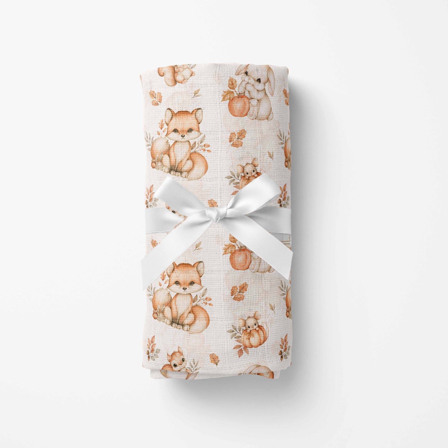 Couverture en mousseline de bambou | Petits animaux d'automne