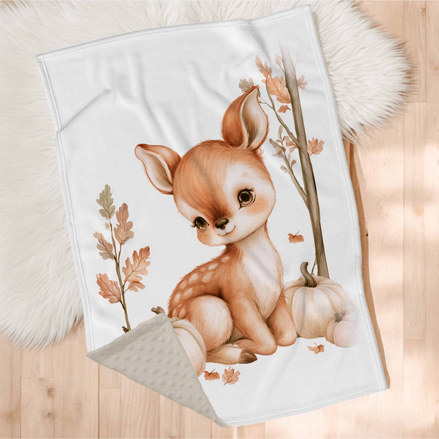 Couverture en minky | Daim d'automne