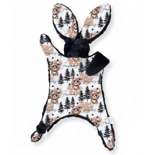 Lapinou personnalisé | Sapins et ours bruns prénom répétitif