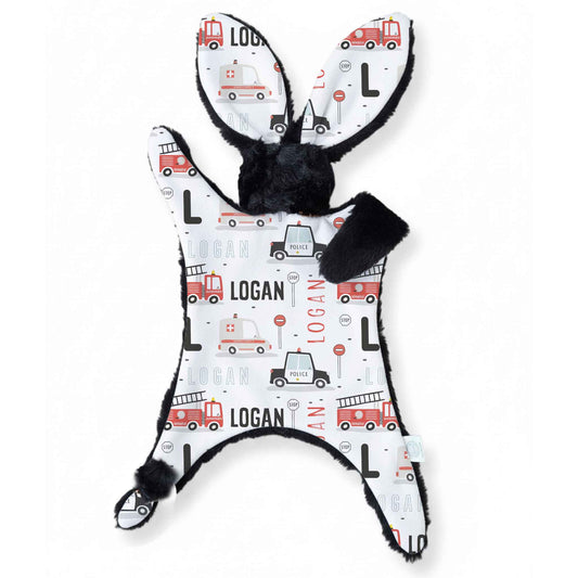 Lapinou personnalisé | Véhicules d'urgence prénom répétitif