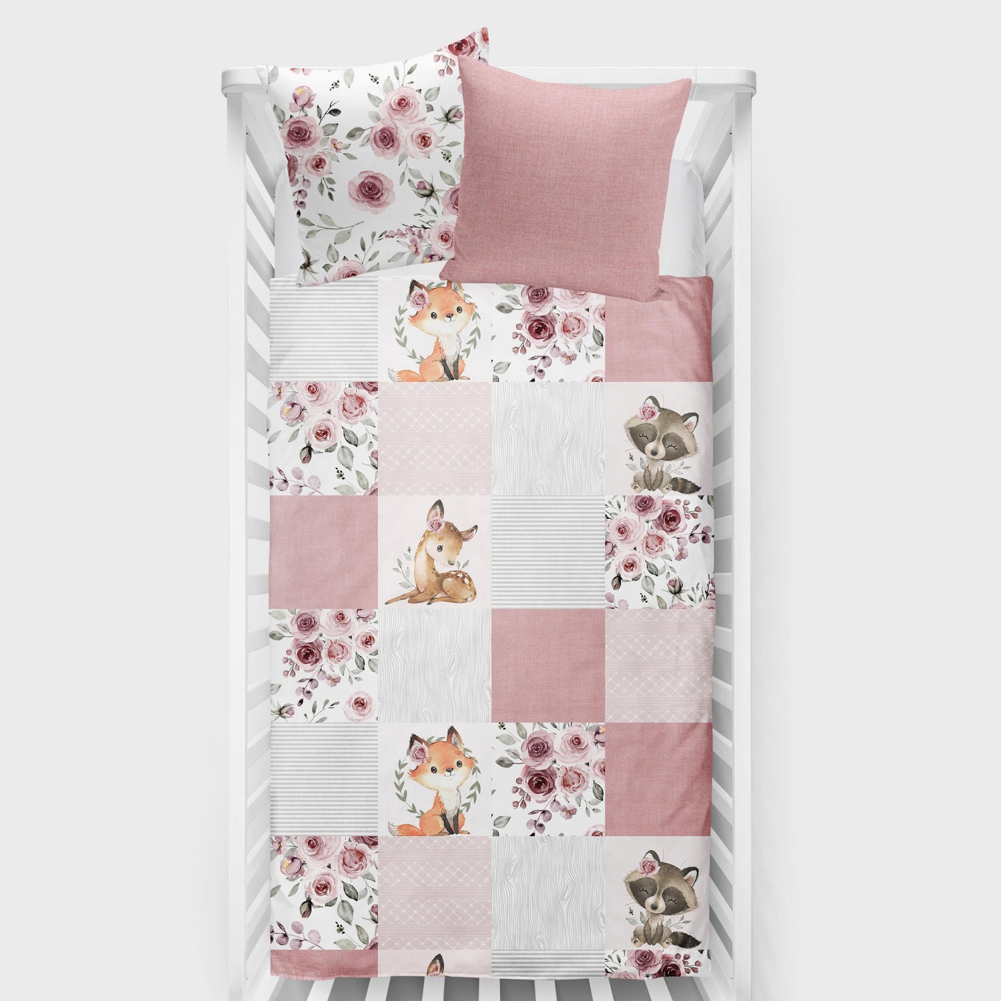 Couverture pour bassinette | Woodland Parfum Floral Patchwork