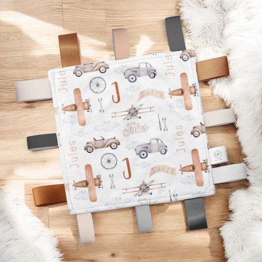 Doudou-étiquettes personnalisée |  Aéroport prénom répétitif