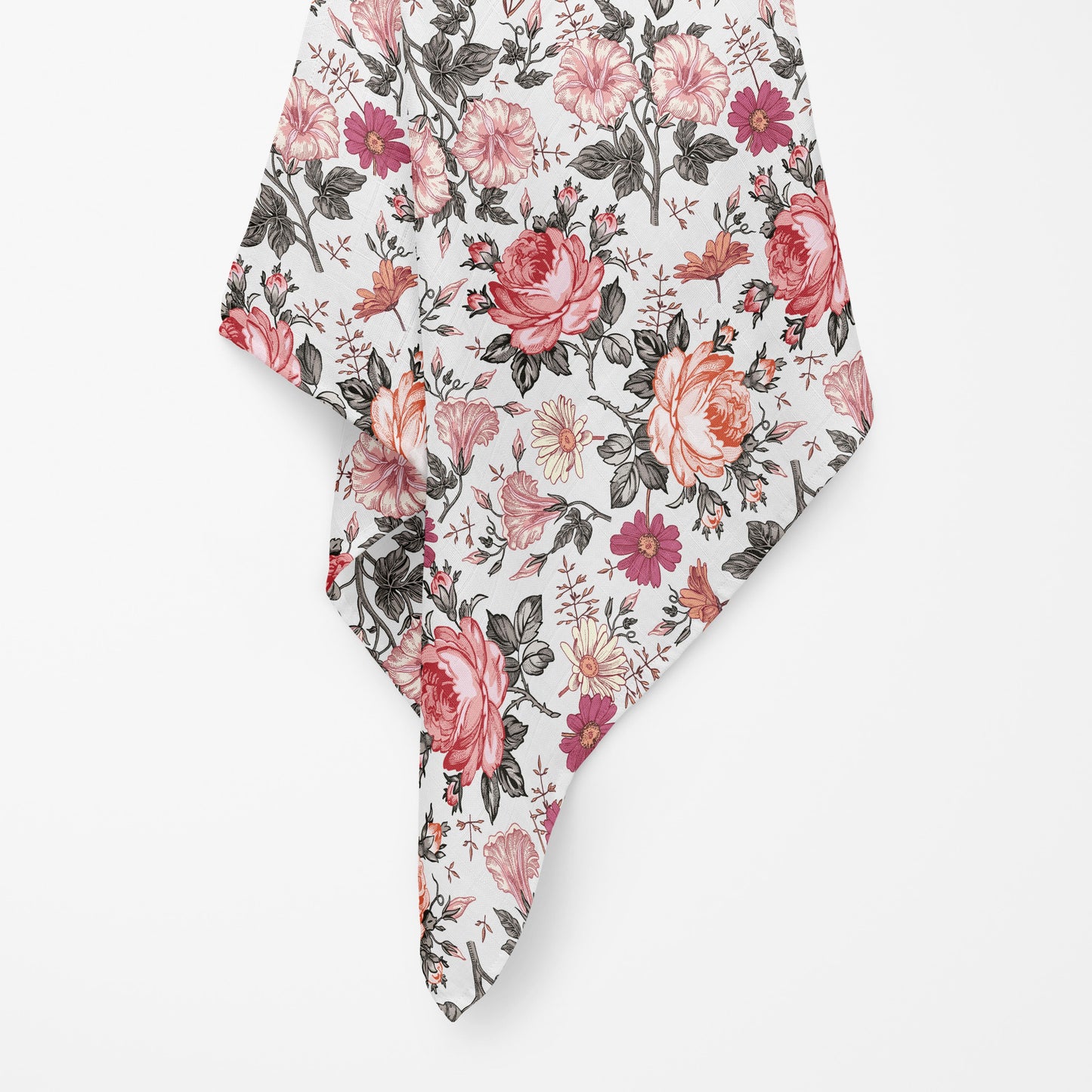 Couverture en mousseline de bambou | Fleurs rétro rouille