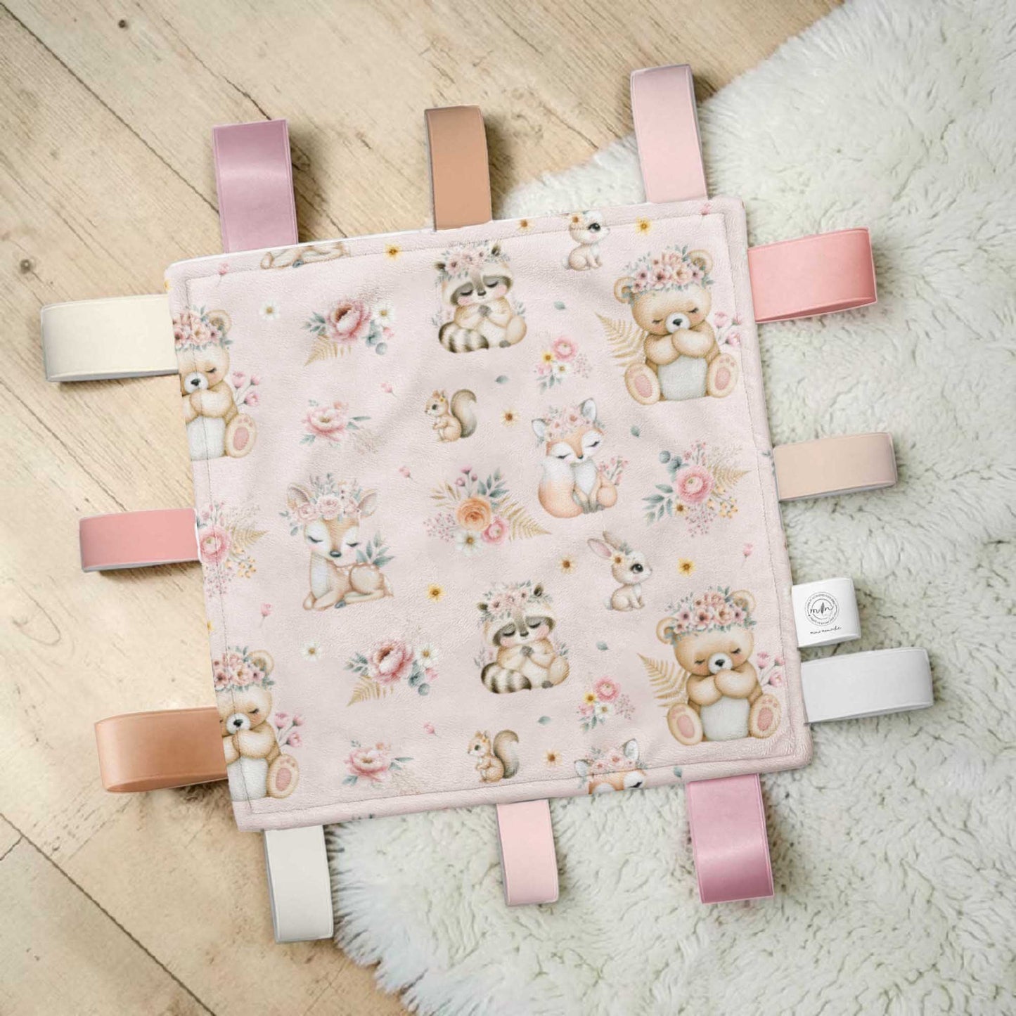 Doudou-étiquettes | Duce Forêt fond rose