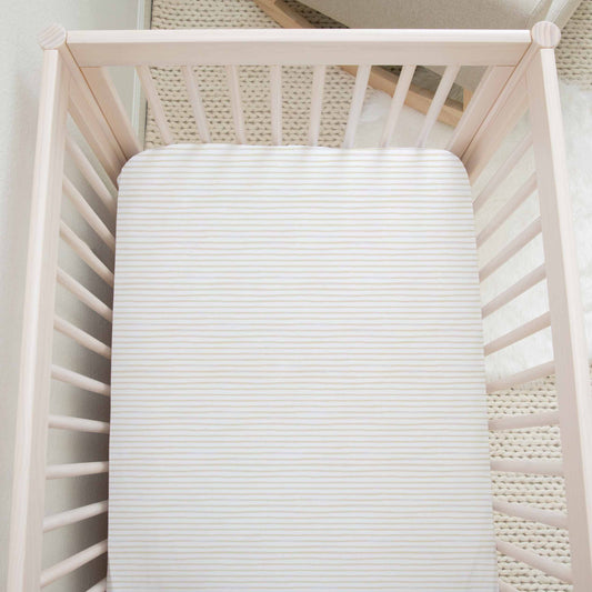 Drap contour pour bassinette | Ligné beige Douce Forêt