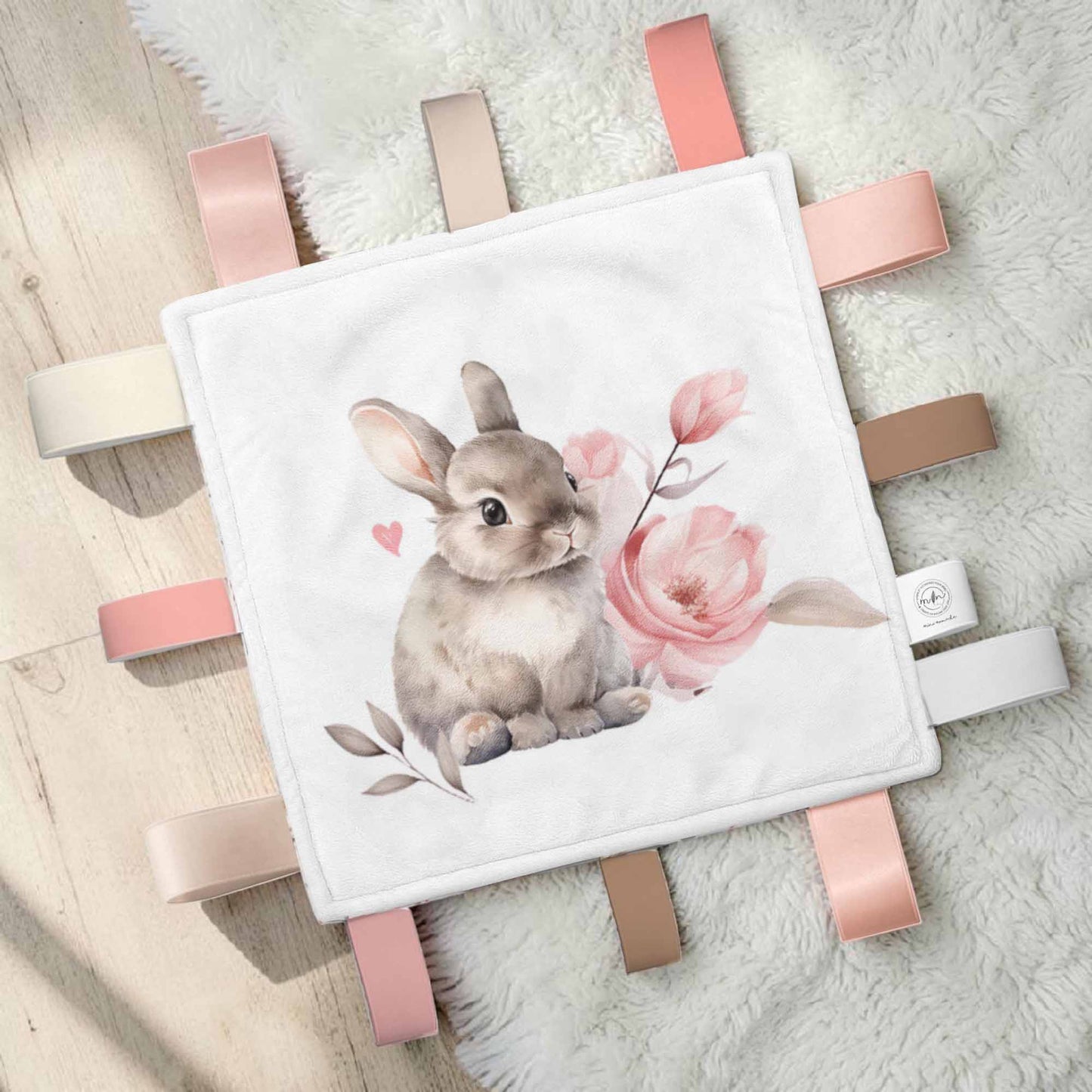 Doudou-étiquettes | Petit Lapin Forêt Rosée