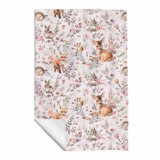 Serviette de plage en microfibre | Forêt Rosée gros motif