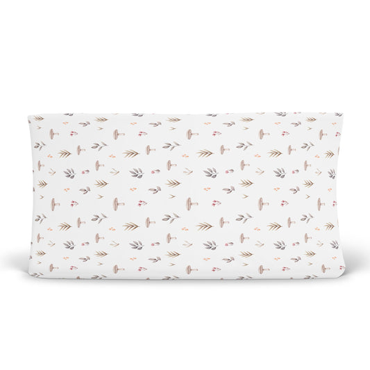 Housse pour matelas à langer | Champignons Forêt Rosée