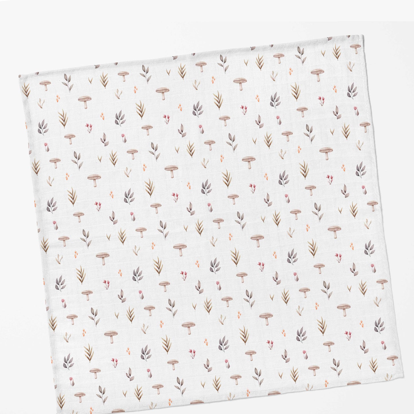 Couverture en mousseline de bambou | Champignon Forêt Rosée