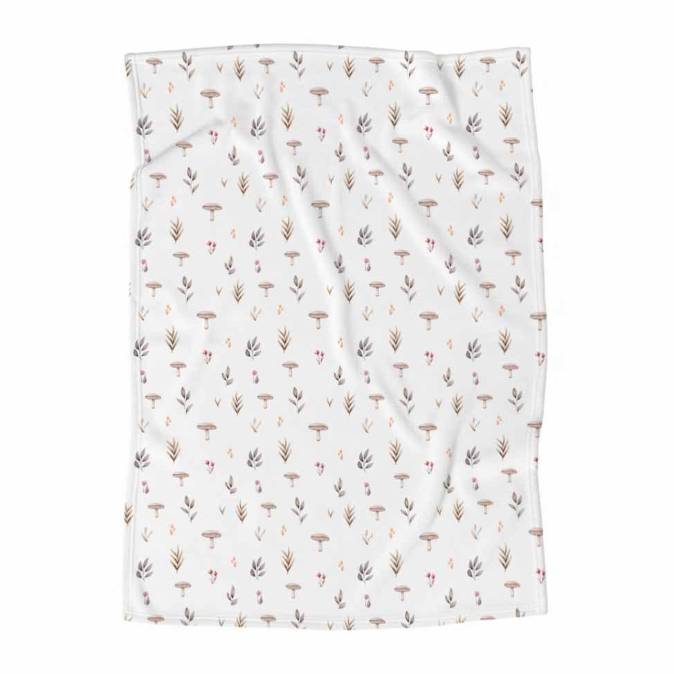 Couverture en minky | Champignons Forêt Rosée