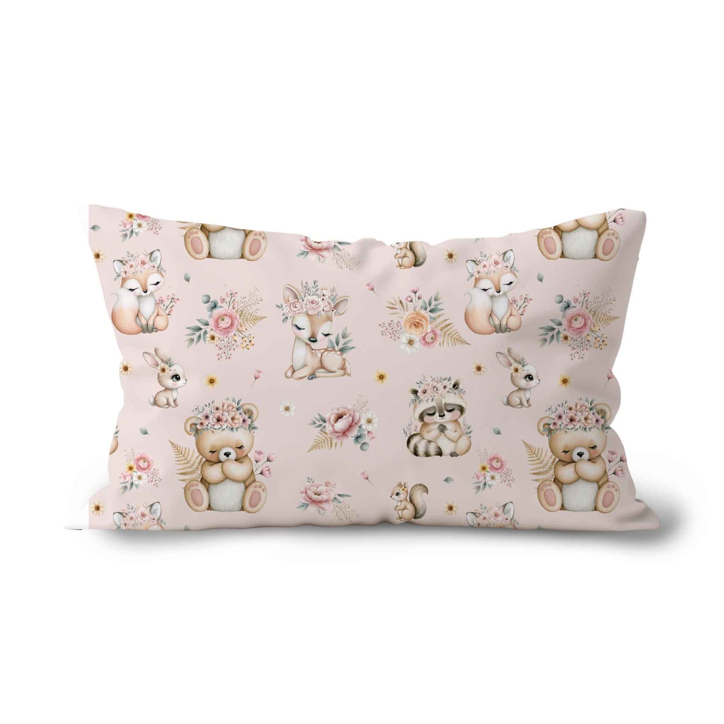 Couvre-oreiller standard | Douce Forêt fond rose
