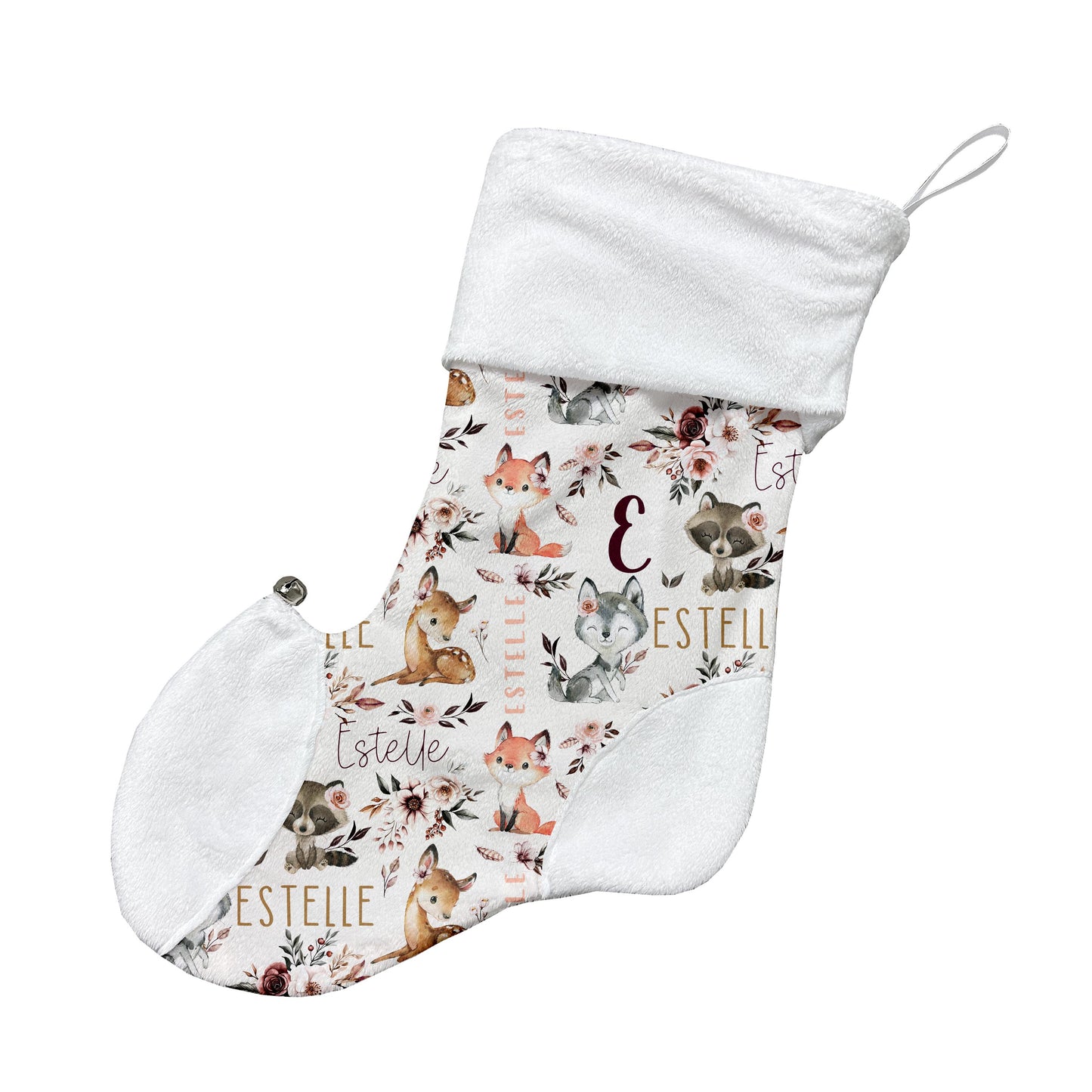 Bas de Noël | Forêt Mille et une fleurs prénom répétitif