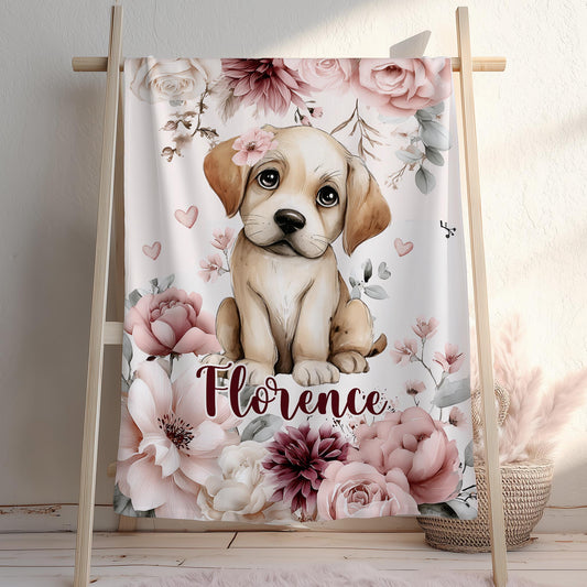Couverture personnalisée | Labrador Blush avec prénom