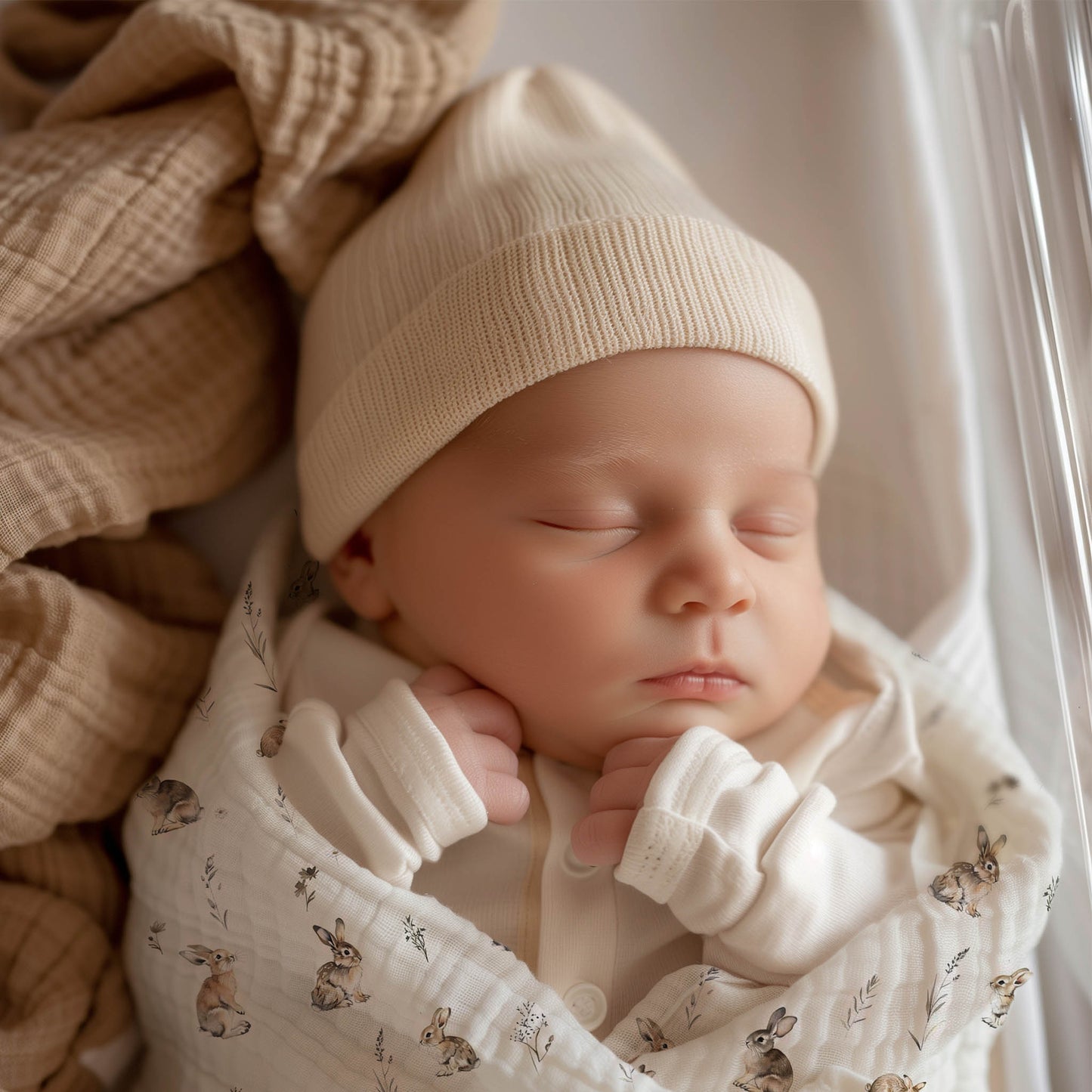 Couverture en mousseline de bambou | Lapins des Bois