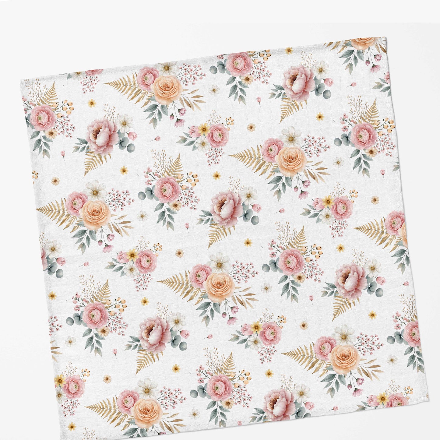 Couverture en mousseline de bambou | Fleuri Douce forêt