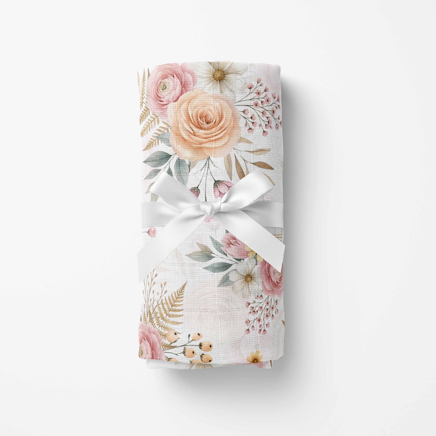 Couverture en mousseline de bambou | Fleuri Douce forêt