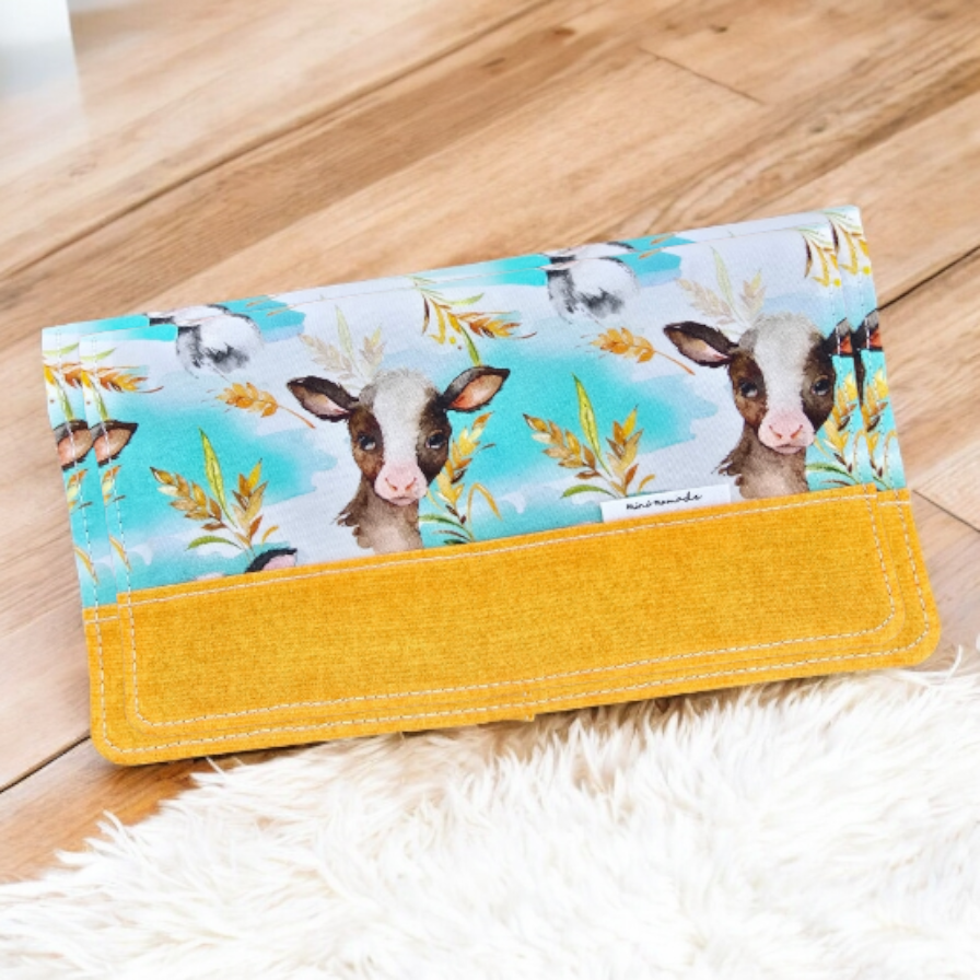 Protège-carnet de santé | Vaches à lait turquoise