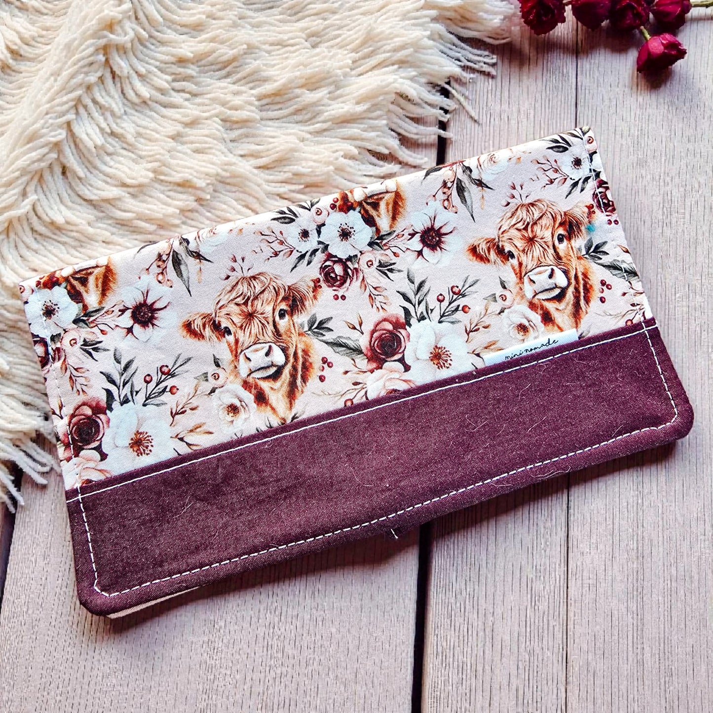 Protège-carnet de santé | Vaches Highland Mille et une fleurs