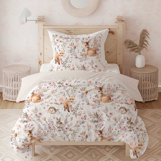 Literie pour lit simple | Forêt Rosée Gros motif