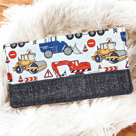 Protège-carnet de santé | Construction bleu et jaune