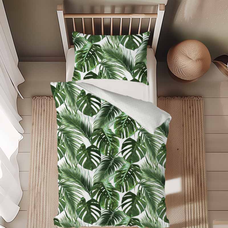 Couverture de lit simple | Safari Jungle | Feuillage Safari Jungle uni