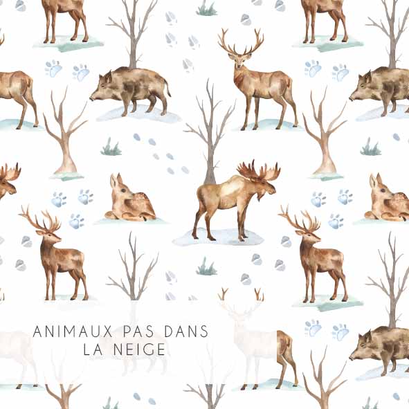 Tissu | Animaux pas dans la neige