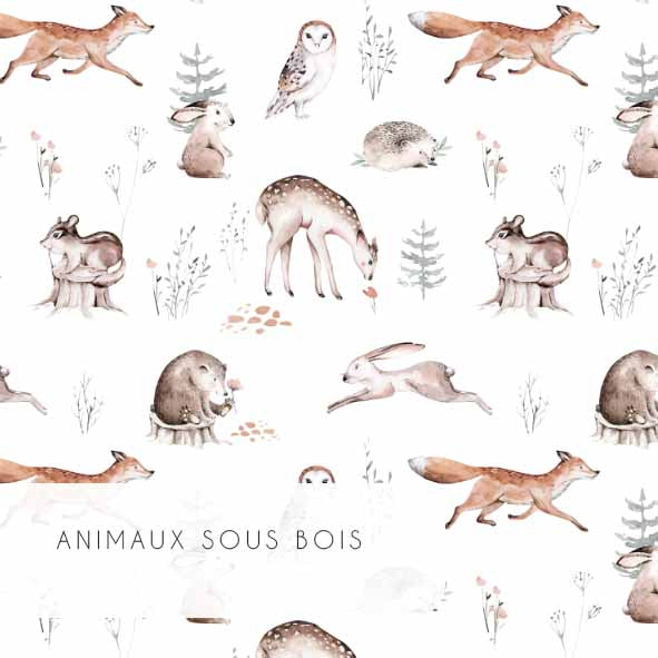 Tissu | Animaux sous bois