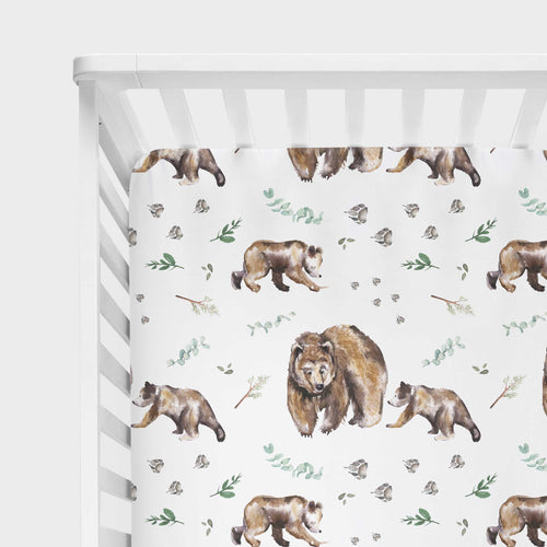 Drap contour pour bassinette | Bébé ours eucalyptus