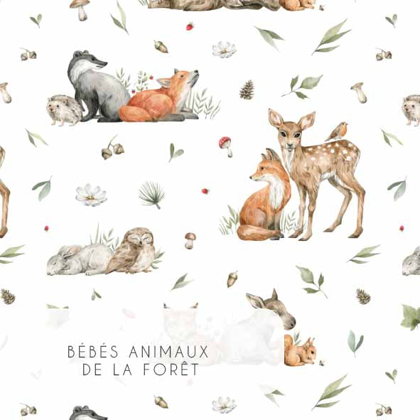Tissu | Bébés animaux de la forêt