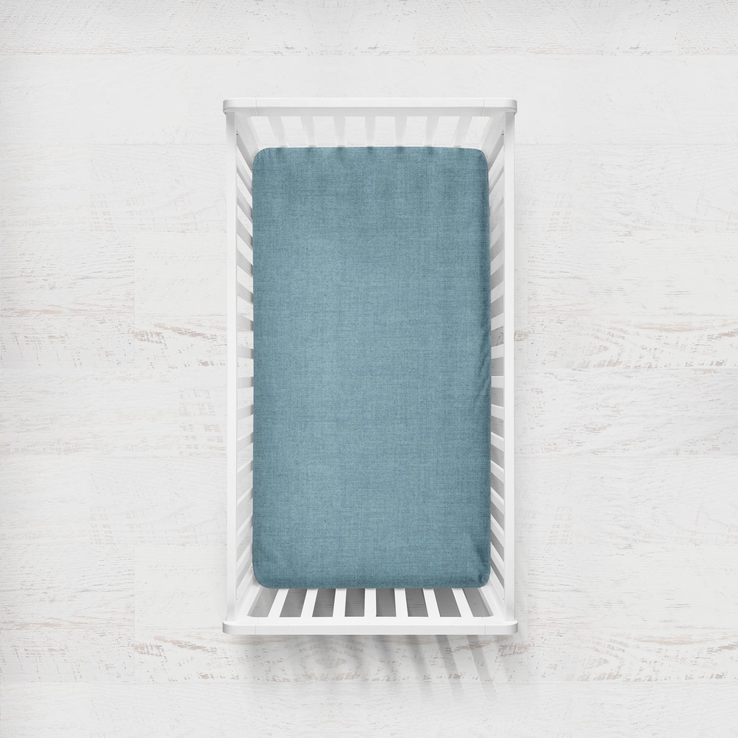 Drap contour pour bassinette | Bleu texturé Forêt Perdue
