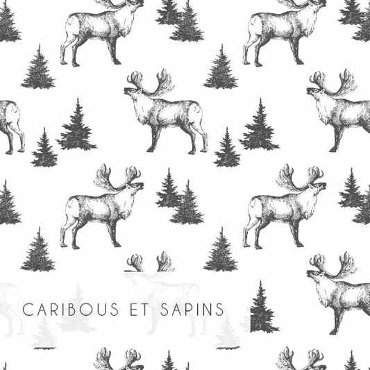Tissu | Caribous et sapins