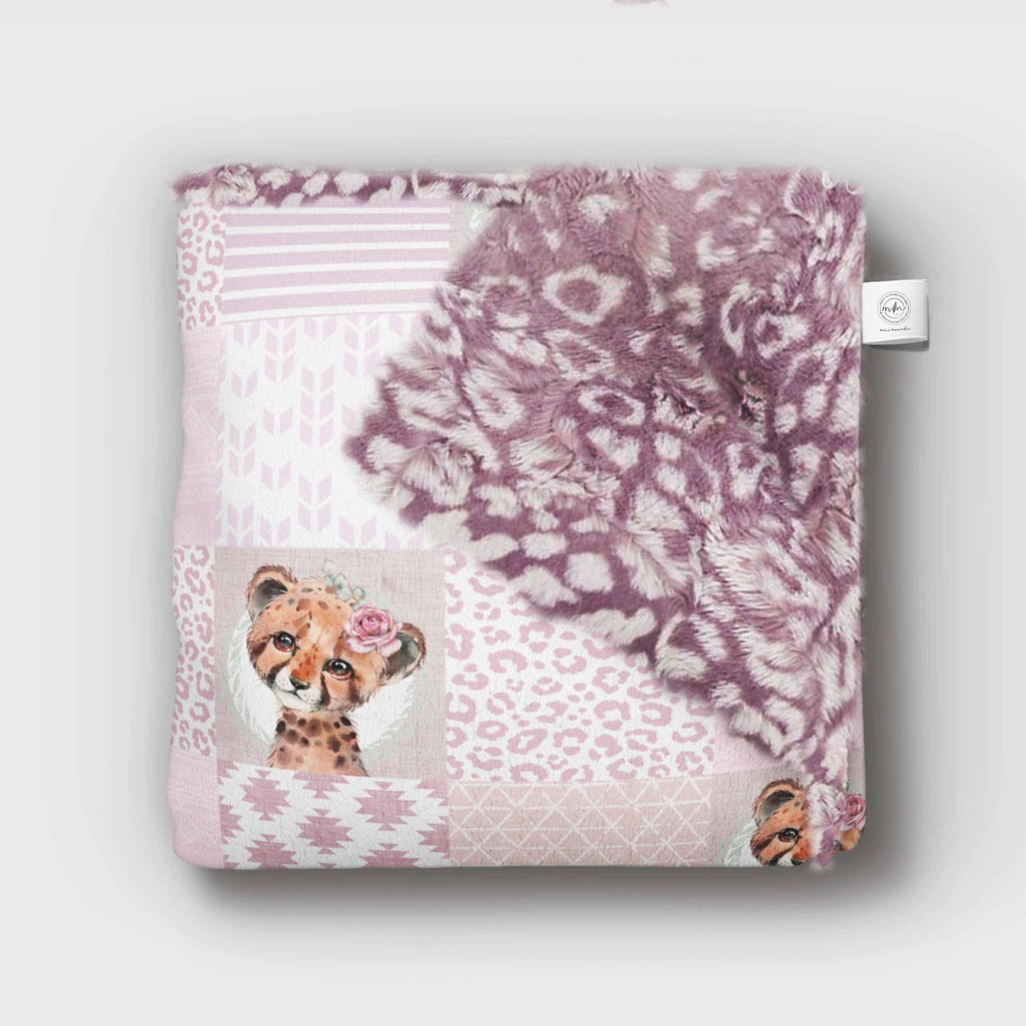 Doudou en minky | Cheetah Rose Patchwork