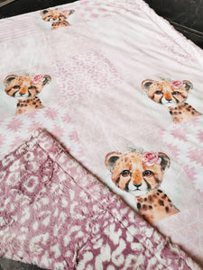Doudou en minky | Cheetah Rose Patchwork